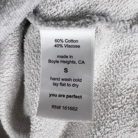 Perfectwhitetee Tyler French Terry Sweatshirt Women's Small Heather Gray Relaxed - Picture 6 of 12